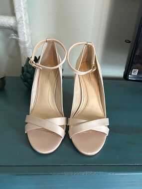 Vince Camuto Lace Wedge Ankle-Strap Sandals - Cream